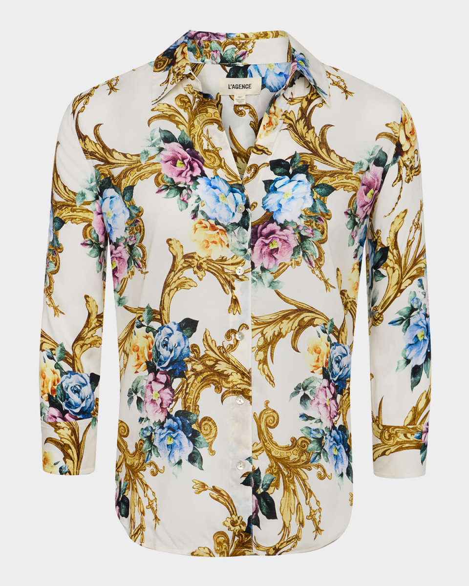 Camille Button-Front Blous